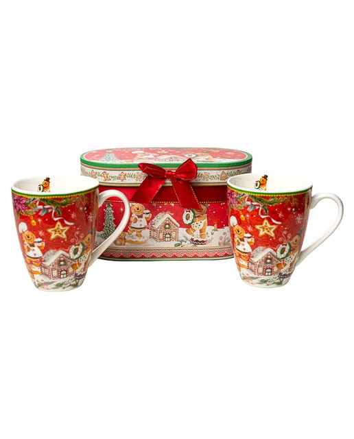 Set 2 tazas ceramica en caja regalo