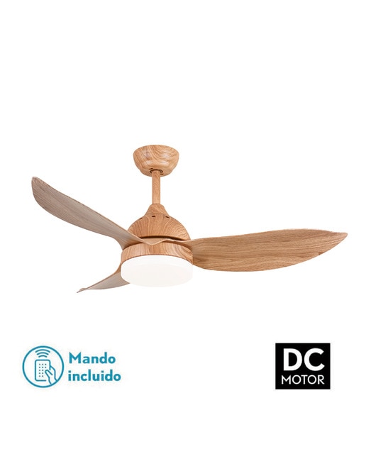 Ventilador lampara madera metal