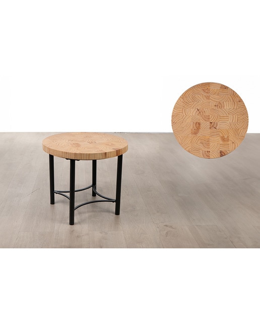 Mesa redda madera pinto pie metal
