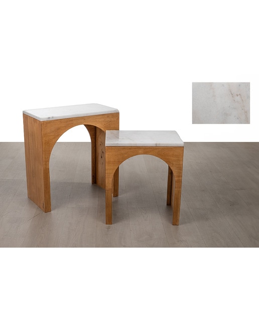 Set 2 mesas dm tapa marmol
