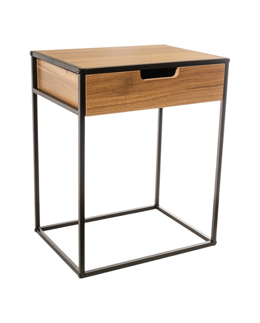 Mesa cajon madera metal