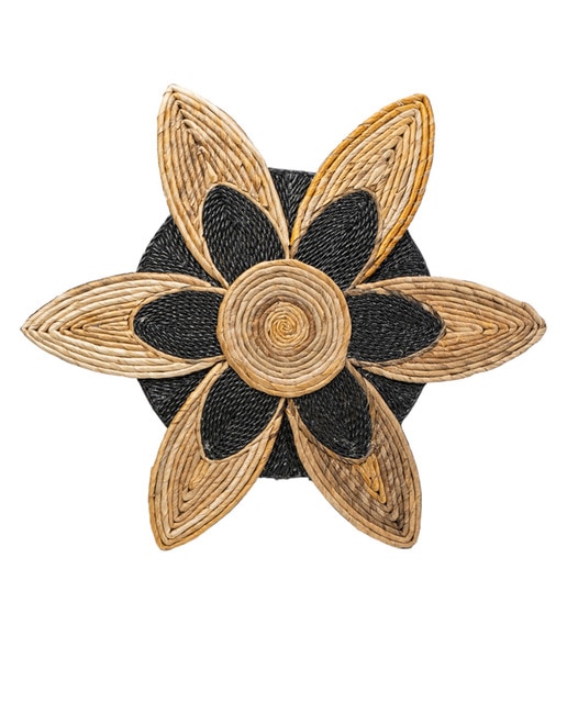 Decoracion pared flor fibras