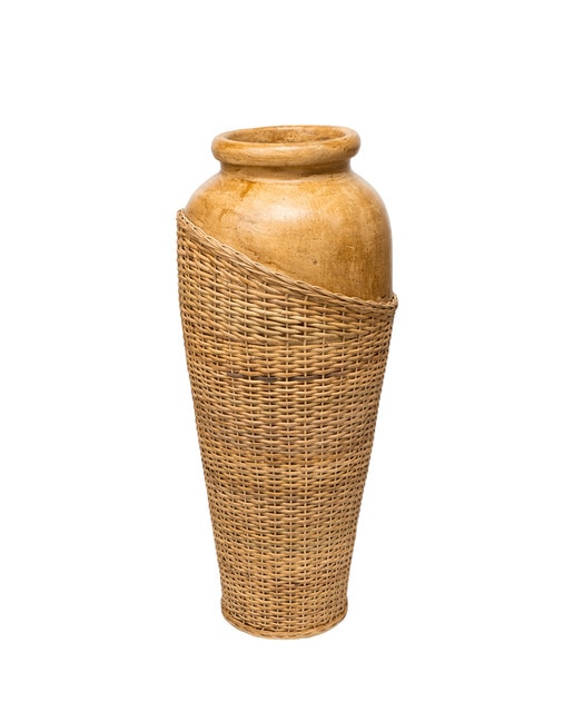 Jarron terracota rattan