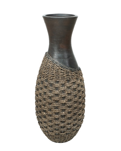 Jarron terracota rattan