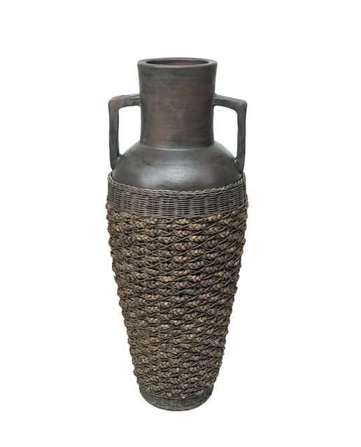 Jarron terracota rattan