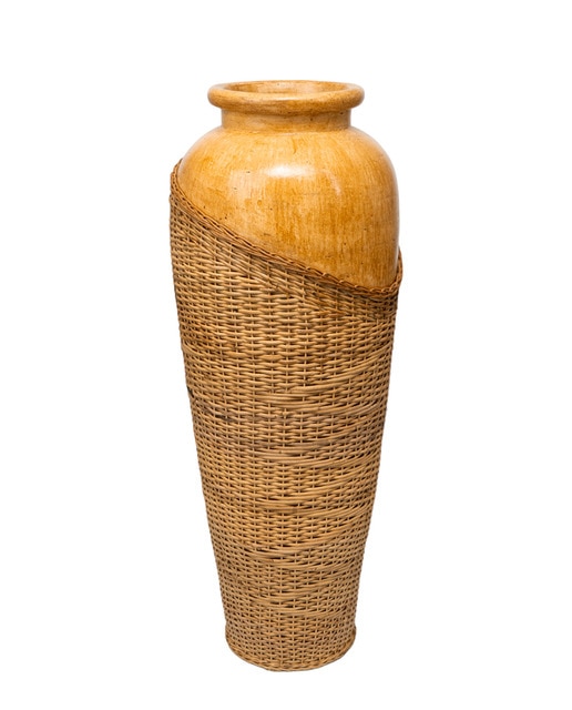 Jarron terracota rattan