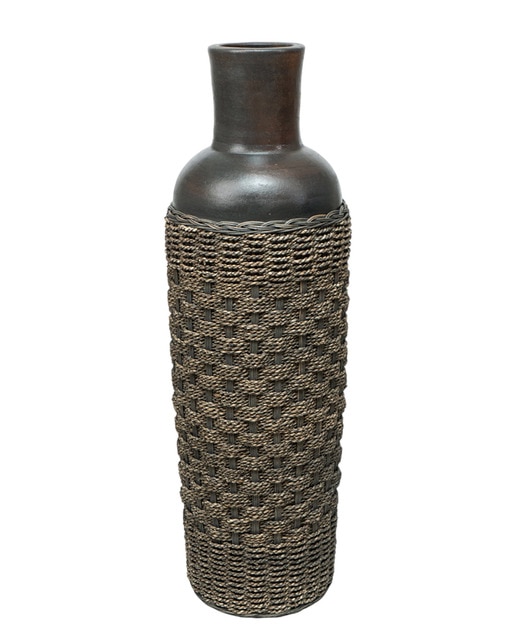 Jarron terracota rattan