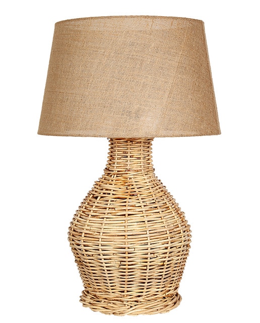 Aplique pared rattan en soporte
