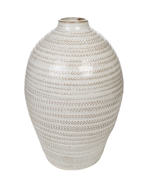 Florero liso boca estrecho ceramica