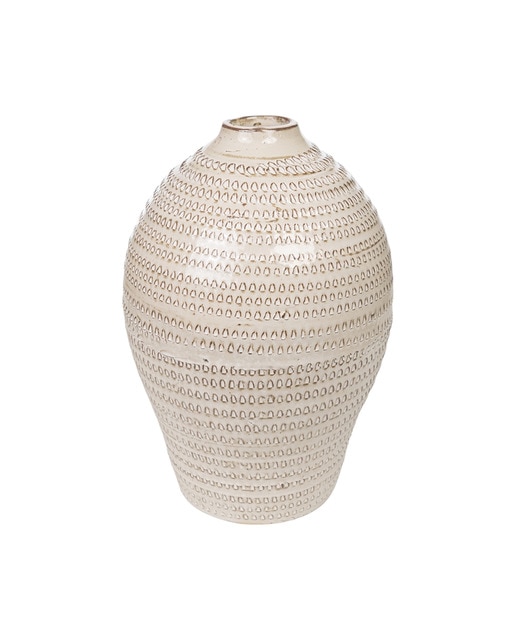 Florero liso boca estrecho ceramica