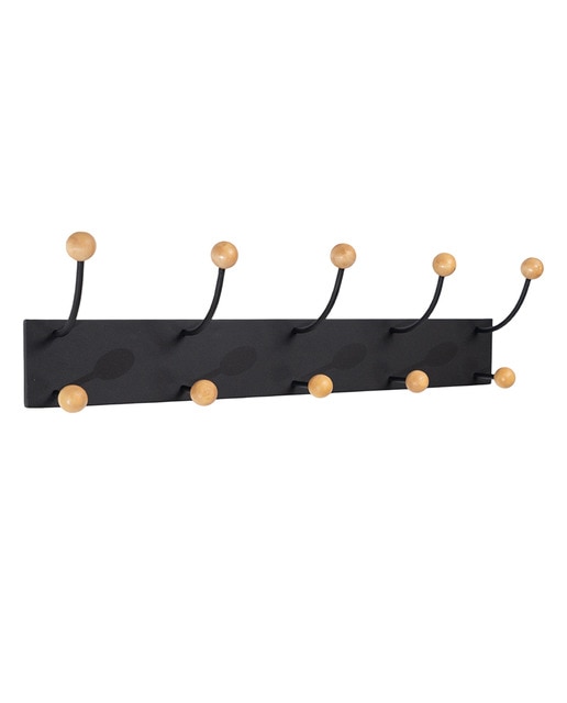 Percha pared madera pino metal