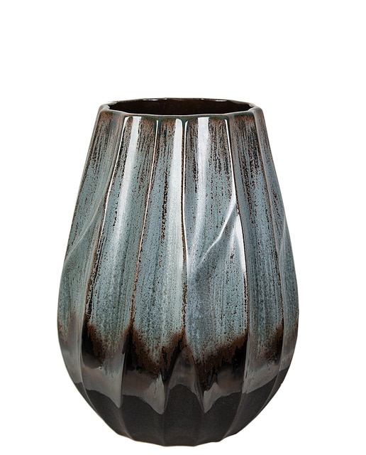 Florero ondulado ceramica bitono