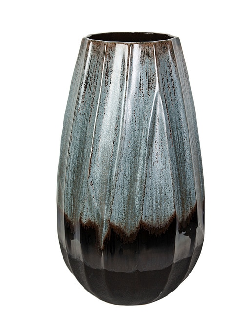 Florero ondulado ceramica bitono