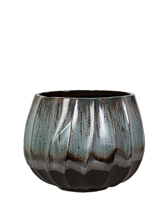 Cubremaceta ondulado ceramica bitono