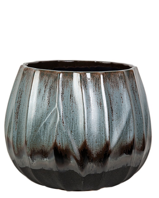 Cubremaceta ondulado ceramica bitono