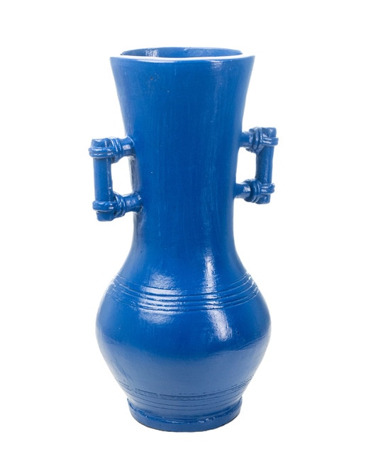 Florero ceramica asas cobalto