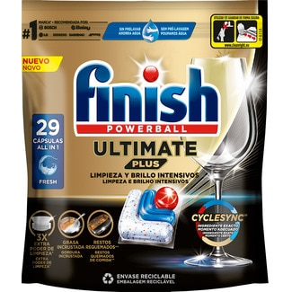 Finish Detergente Máquina Loiça Pastilhas Ultimate Plus embalagem 29 unidades