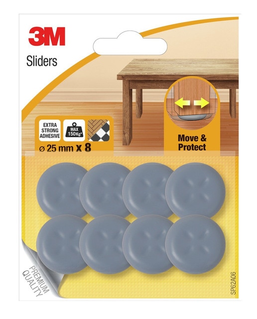 Patín Deslizante Adhesivo Ø 25 mm - 8 Uds