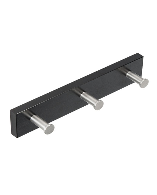 Percha Pared Madera y Aluminio 3 Pomos