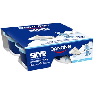 DANONE Skyr natural alto en proteína 0% edulcorantes 0% m.g. inspirado en Islandia pack 4 unidades 100 g