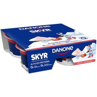 DANONE Skyr fresa alto en proteína 0% edulcorantes 0% m.g. inspirado en Islandia pack 4 unidades 100 g