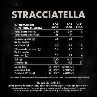 Proteínas sabor stracciatella 0% azúcares añadidos 0% m.g. pack 4 unidades 120 g + magnesio + vitamina B9 - Danone Yopro