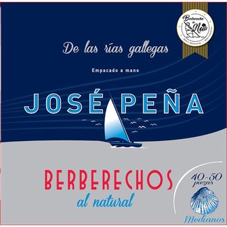 JOSE PEÑA cockles in brine from Galicia 40-50 pieces tin 63 drained weight g
