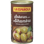 Green olives with seasoning, Sabores de la Alhambra tin 185 drained weight g