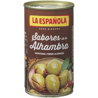 LA ESPAÑOLA aceitunas verdes aliñadas Sabores de la Alhambra tin 185 drained weight g