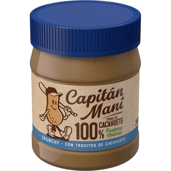 crema de cacahuete crujiente con trocitos de cacahuete 100% proteína natural tarro 340 g