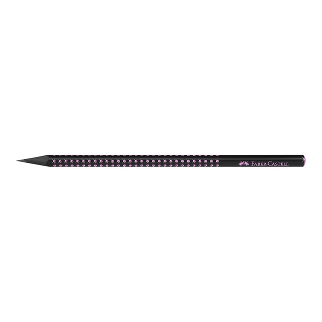 Lápiz grafito sparkle medianoche dureza B Faber-Castell rosa.