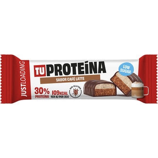 JUST LOADING Tú Proteína barrita de proteínas sabor caffe latte baja en azúcar unidad 35 g