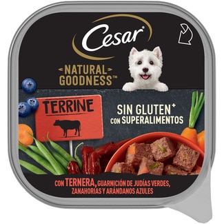 CESAR comida húmeda para perros ternera arándanos y verduras tarrina 100 g