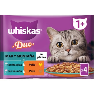 CESAR Feuchtfutter für erwachsene Katzen +1 Jahr Meer und Berge 4 Tütchen 85 g