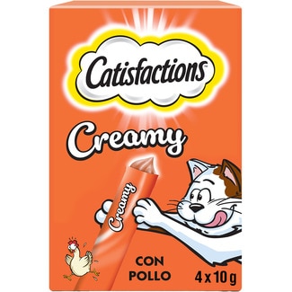 CATISFACTIONS snacks cremoso para gato adulto pollo 4 bag 10 g