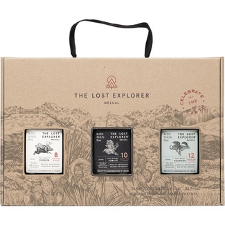 THE LOST EXPLORER mezcal gift set espadín, tobalá and salmiana case of 3 bottles 20 cl