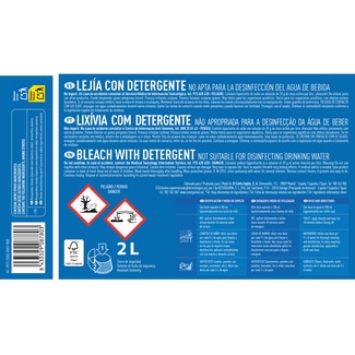 EL CORTE INGLES lejía con detergente botella 2 l