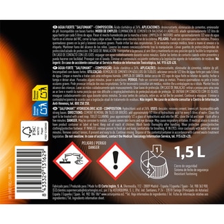 EL CORTE INGLES Hydrochloric acid descaler bottle 1,5 l