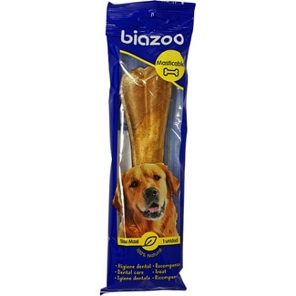 BIAZOO compressed leather bone for dogs measures 20 cm container 1 each
