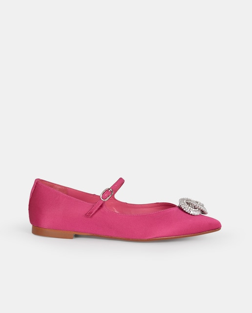 Adeba - Merceditas Knot de raso, con adorno de cristales.