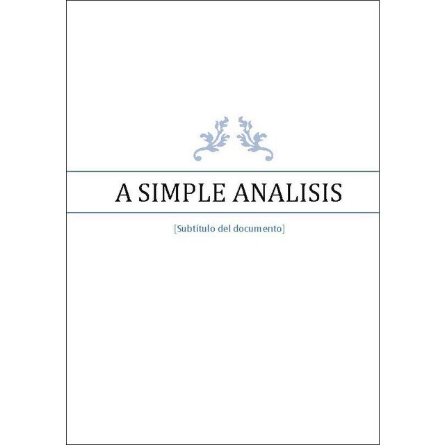 A simple analysis (Tapa blanda)
