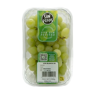 SIN PEP@S uva blanca sin semilla tarrina 500 g