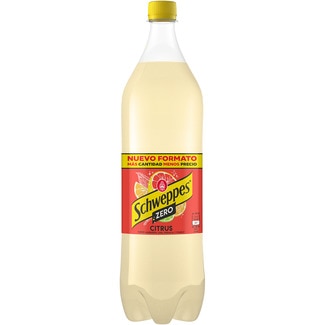 SCHWEPPES ZERO Zitronenerfrischungsgetränk mit Kohlensäure 100% natürliche Aromen Flasche 1,5 l