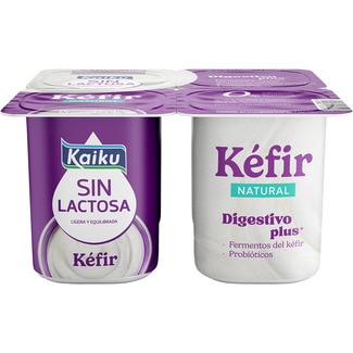 KAIKU kéfir natural Sin Lactosa digestivo plus pack 4 unidades 125 g