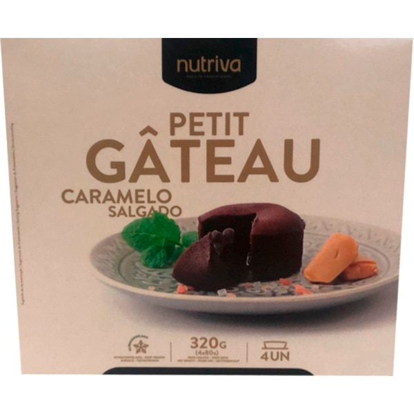 Petit Gateau Caramelo Salgado embalagem 80 g