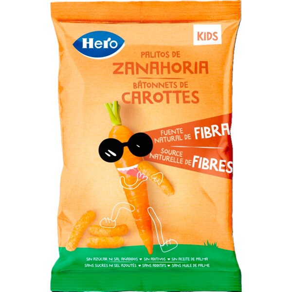 Snacks Palitos de Cenoura embalagem 30 g