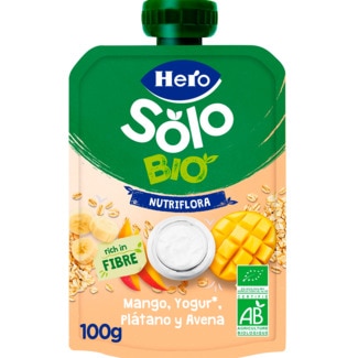 Hero Solo Nutri Flora Manga, Iogurte, Aveia e Banana embalagem 100 g