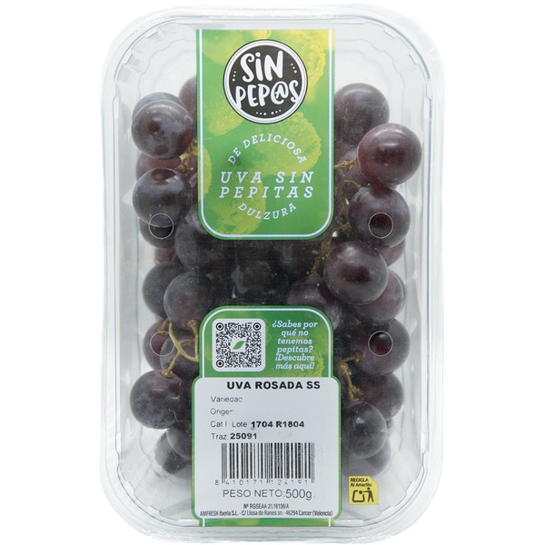 uva rosada sin semilla tarrina 500 g