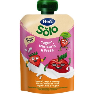 HERO ¡Mi merienda! bolsita de yogurín de manzana y fresa sin gluten desde 12 meses 100 g