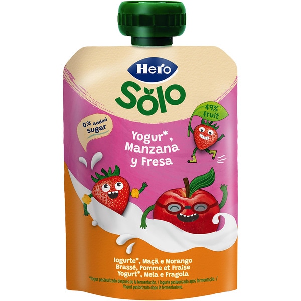 ¡Mi merienda! Kleiner Joghurtbeutel Apfel und Erdbeeren glutenfrei, ab 12 Monaten 100 g